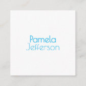 Minimalistisch Blue & White Beruflich Modern Name Begleitkarte (Vorderseite)