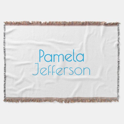 Minimalistisch Blue & White Beruflich Modern Name Decke (Vorderseite)