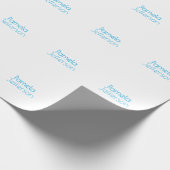 Minimalistisch Blue & White Beruflich Modern Name Geschenkpapier (Ecke)