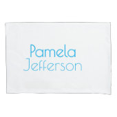 Minimalistisch Blue & White Beruflich Modern Name Kissenbezug (Vorderseite)