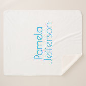 Minimalistisch Blue & White Beruflich Modern Name Sherpadecke (Vorderseite (Horizontal))