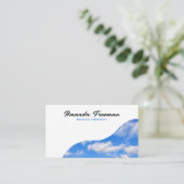 Minimalistisch Blue & White Cloudy Sky Massage The Visitenkarte (Stehend Vorderseite)