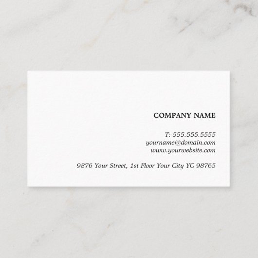 Minimalistisch Blue White Consultant Visitenkarte (Rückseite)