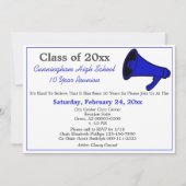 Minimalistisch Blue White High School Wiedersehen Einladung (Vorderseite)