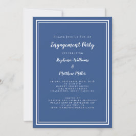 Minimalistisch Blue & White Wedding Party Einladung