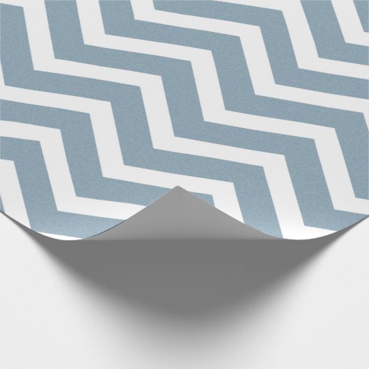 Minimalistisch Blue Zickzack Wrapping Paper Geschenkpapier (Ecke)