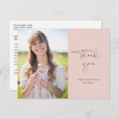 Minimalistisch Blush Abschluss Vielen Dank für Ihr Postkarte (Vorne/Hinten)