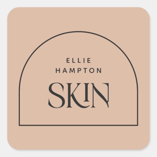 Minimalistisch Blush Arch Beauty Business Quadratischer Aufkleber (Vorderseite)