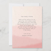 Minimalistisch Blush & Bloom Bold Script Foto Wedd Dankeskarte (Rückseite)