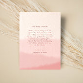 Minimalistisch Blush & Bloom Bold Script Foto Wedd Dankeskarte
