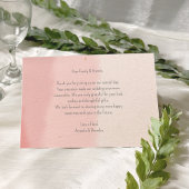 Minimalistisch Blush & Bloom Bold Script Foto Wedd Dankeskarte