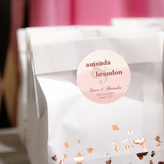 Minimalistisch Blush & Bloom Bold Script-Gastgesch Runder Aufkleber