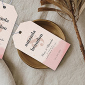 Minimalistisch Blush & Bloom Bold Script Hochzeit Geschenkanhänger