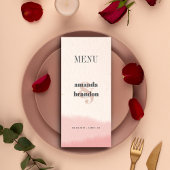 Minimalistisch Blush & Bloom Bold Script Hochzeit Menükarte
