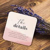 Minimalistisch Blush Bloom Bold Script QR Code Wed Begleitkarte