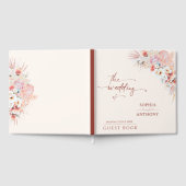 Minimalistisch Blush Boho Floral Wedding Guest Boo Gästebuch (Voll)