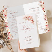 Minimalistisch Blush Boho Wedding Program Card