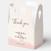 Minimalistisch Blush Bold Script Wedding Danke Geschenkschachtel (Geöffnet)