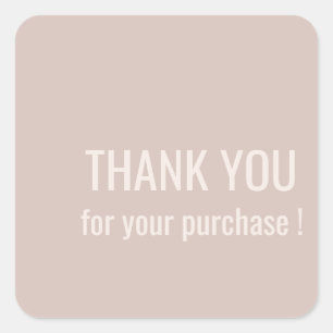 Minimalistisch Blush Danke Square Sticker