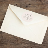 Minimalistisch Blush Einfache Monogramm-Rücksendea Runder Aufkleber