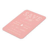 Minimalistisch Blush Handschrift Save the Date Magnet (Linke Seite)