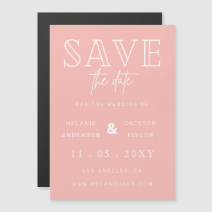 Minimalistisch Blush Handschrift Save the Date Magneteinladung
