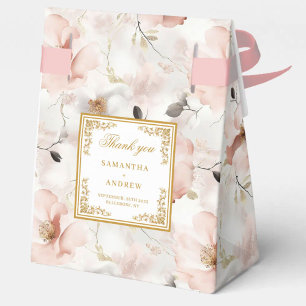Minimalistisch Blush Ivory Gold Wedding Danke Box Geschenkschachtel