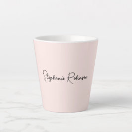 Minimalistisch Blush Monogram Name Typografy Scrip Milchtasse
