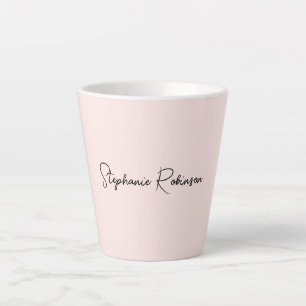Minimalistisch Blush Monogram Name Typografy Scrip Milchtasse