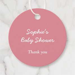 Minimalistisch Blush Pink Babydusche Liebesmarken Geschenkanhänger