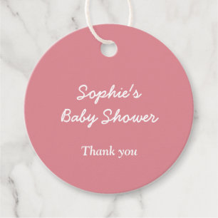 Minimalistisch Blush Pink Babydusche Liebesmarken Geschenkanhänger