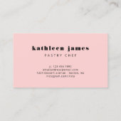 Minimalistisch Blush Pink Ballon Whisky Koch Visitenkarte (Rückseite)