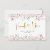 Minimalistisch Blush Pink Bläserndusche Dankeskarte (Vorderseite)