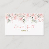 Minimalistisch Blush Pink Bläserndusche Platzkarte (Vorderseite)