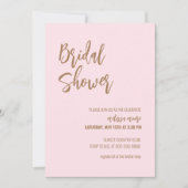 Minimalistisch Blush Pink Bridal Dusche Einladung (Vorderseite)