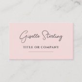 Minimalistisch Blush Pink Company Script QR Code Visitenkarte (Vorderseite)