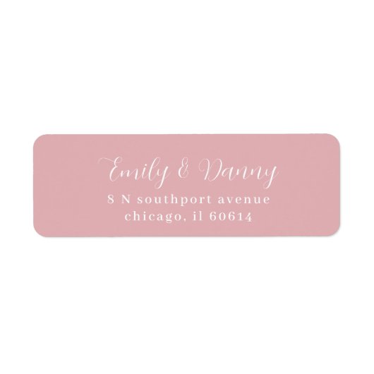 Minimalistisch Blush Pink Elegante Hochzeitadresse (Vorne)