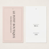 Minimalistisch Blush Pink Fashion Hanging Price-Ta (Vorne & Hinten)