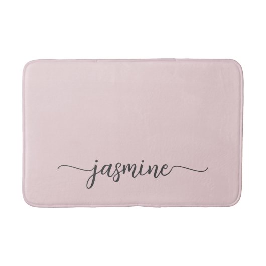 Minimalistisch Blush Pink Girl Monogram Name Scrip Badematte (Vorderseite)