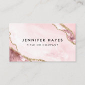 Minimalistisch Blush Pink Gold Glitzer Marble Agat Visitenkarte (Vorderseite)