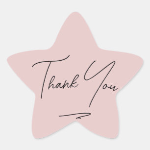 Minimalistisch Blush Pink Handgeschriebenes Skript Stern-Aufkleber