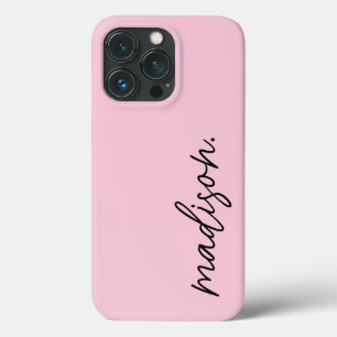 Minimalistisch Blush Pink iPhone Case mit Name