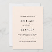 Minimalistisch Blush Pink Live Stream Wedding Einladung (Vorderseite)