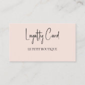 Minimalistisch Blush Pink Loyalitätskarte Treuekarte (Vorderseite)
