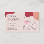 Minimalistisch Blush Pink Makeup Artist Visitenkarte (Rückseite)