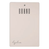 Minimalistisch Blush Pink Moderner EMPIRE Schrifta Mini Klemmbrett (Rückseite)