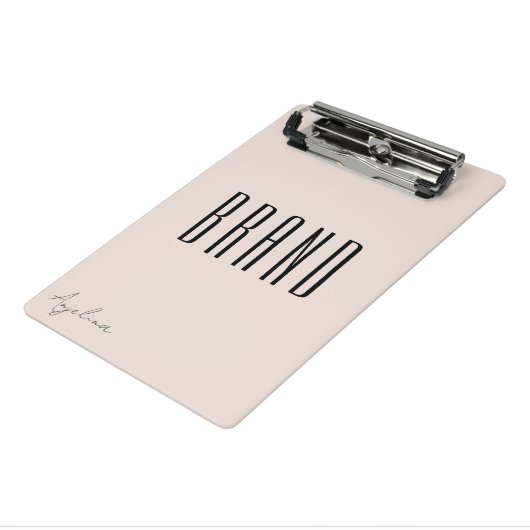 Minimalistisch Blush Pink Moderner EMPIRE Schrifta Mini Klemmbrett (Gewinkelt3)