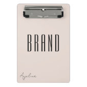 Minimalistisch Blush Pink Moderner EMPIRE Schrifta Mini Klemmbrett (Vorderseite)