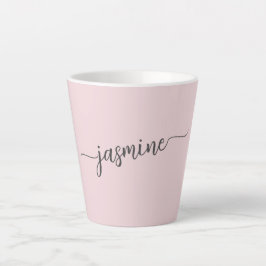 Minimalistisch Blush Pink Monogram Name Signature Milchtasse