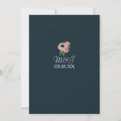 Minimalistisch Blush Pink Rose Floral Botany Hochz Einladung (Rückseite)